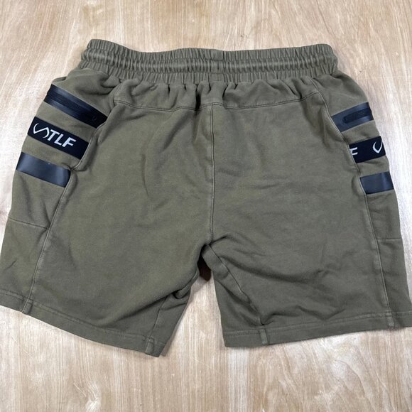 TLF Mens Army Green Athletic Drawstring Elastic Waist Zipper Pocket Shorts M. - Picture 6 of 6